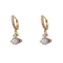 A Versatile High-End Diamond-Studded Empress Saturn Earrings With A Unique Simple And Super Shiny Design - 1 - View 8