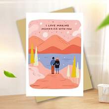 1 Pc Romantic Love Letter Card With I Love Making Memories With You Design Name Message Customization Perfect For Wife Husband Boyfriend Girlfriend Best Friend Anniversary Valentines Day As Love Card Greeting Card With Envelope - Đỏ - Xem 3