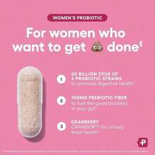 Doctor's Choice Women's Probiotic, Contains Organic Prebiotics, Cranberry, And D-Mannose|   6-Strain Formula, Contains 500 Billion CFUs|   Vegan, Non-GMO, Gluten-Free|   30 Capsules - 1瓶 - 查看 3