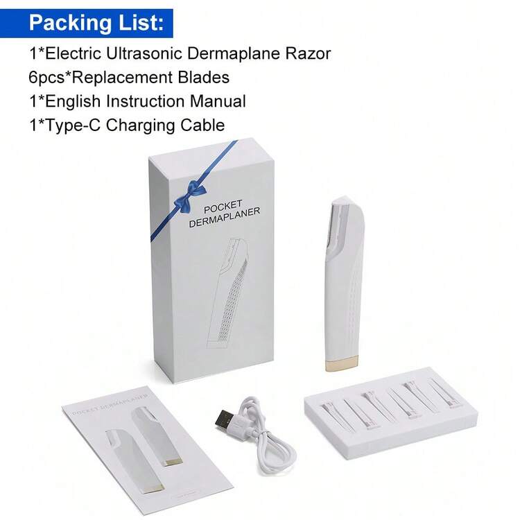 Hailicare 小巧便携三速电动修眉器，配6个替换刀头，自动加墨，刀头更换指示灯，圣诞节实用礼物，送给女孩的理想之选 - 白色 - 查看 12