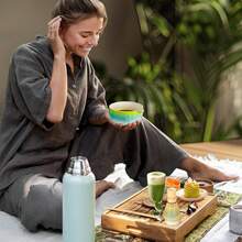 Matcha Whisk Set,Ceramic Matcha Kit Set Includes With Spout, Whisk,Holder,Bamboo Scoop Sifter,5 Pcs Matcha Tea Kit Matcha Lovers, Ideal Gift , Birthday (Green) - Gradient - View 6