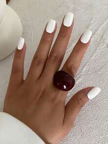 1pc Resin Teardrop Ring, Charming & Luxurious For Vacation, Party, And Casual Daily Wear, Jewelry Gift Suitable For Women