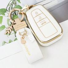 Étui de clé de voiture et pratique pour filles. Coque de protection en TPU souple pour accessoires automobiles pour Prius, Camry, Corolla, CHR, Prado 2018-2022. Anti-chute et anti-poussière.