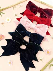 Set de 2/6 agrafe de păr din catifea, cleme laterale și superioare drăguțe și elegante, potrivite pentru spatele capului, simple și versatile, fundă roșie, accesoriu de păr pentru fete, potrivite pentru uz zilnic