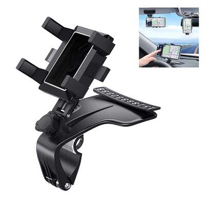多功能车载手机支架，带车牌架，适用于挡风玻璃、遮阳板、后视镜、仪表盘和桌面