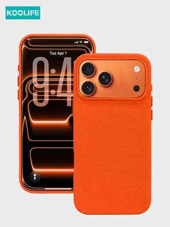 Koolife 1개 테크노 패브릭 폰 보호 케이스 Apple 17 ProMax와 호환, 마그네틱 충전, PU 가죽 질감, 먼지 및 마모 방지, 민감한 독립 버튼, 풀 엣지 하드 쉘, Apple 17 ProMax/17/17 Pro와 호환