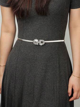 1pc Women's Hollow Out Rhinestone Metal Waist Belt, Suitable For Long Dresses, Formal Occasions, Weddings, Parties