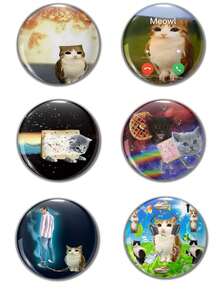 1pc/6pcs Funny Pattern Button Badges, Backpack Pins For Teenagers, Canvas Bag Decorative Badges, Fun Gifts For Friends, Teachers, Parents, Cousins - Multicolor - View 4