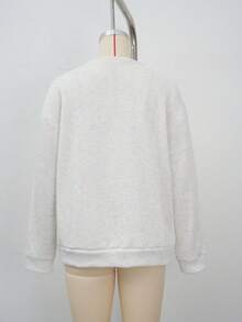 2025 Nuevo suéter holgado de cuello redondo con estampado de gato de manga larga, informal y suelto, adecuado para otoño/invierno, Halloween, Día Nacional de Arabia Saudita, Año Nuevo, fiesta elegante, graduación, Navidad