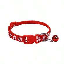 Universal Collar With Bell For Dogs And Cats! Colorful Designs + Bright Bell, Lightweight And Easy To Adjust. - Đỏ - Xem 4