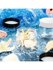 4pcs, 7cm In Diameter, Plastic Storage Bottle With Lid, Pigment Dispensing Bottle, Cream Bottle, Facial Mask Bottle, Eye Cream Bottle, Face Cream Bottle, PET, Wide Mouth, Transparent, Trial Fit, Small Dispensing Bottle, Cosmetics Dispensing Bottle - Clear - View 10