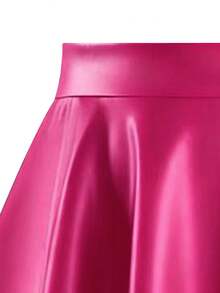 EARO Women's Metallic Pleated Mini Skirt - Hot Pink - View 3