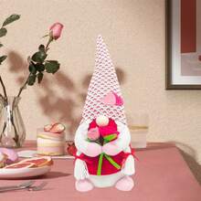 Gnomo romántico sin rostro para el Día de San Valentín, adorno de peluche para escritorio, decoración navideña del hogar. - Rosa - Ver 3