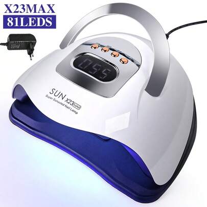 SUN X23MAX 81 LED UV Nail Lamp, High Power Fast Curing Lamp With Detachable Base, Professional Portable Nail Dryer For Salon And Home Use, EU/US Plug - Valentine's Day Gift, Christmas Gift