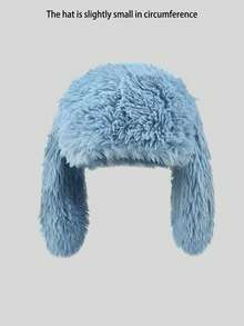 1 chiếc Mũ tai thỏ lông ấm áp dễ thương cho nữ, Mũ mùa đông bằng vải nhung dày bảo vệ tai, Thích hợp cho đi bộ ngoài trời, mua sắm, đội hàng ngày (Kích thước mũ nhỏ hơn bình thường) - Nhiều màu - Xem 16