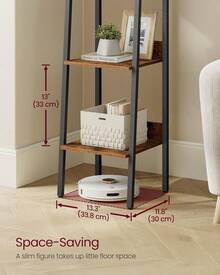 Ladder Shelf, 4-Tier Bookcase For Home Office, Free Standing Storage Shelves For Living Room, Kitchen, Steel Frame, Easy To Assemble, Industrial Rustic Brown And Black - Chocolate Brown - View 7