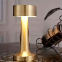 1 pieza Lámpara con sensor táctil de metal, 3 temperaturas de color y 3 niveles de brillo, lámpara de escritorio LED portátil recargable, adecuada para oficina/dormitorio/estudio/sala de estar/decoración de fiesta - Multicolor - Ver 2