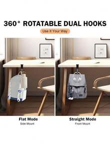 Student Backpack Hook, Desktop Detachable Mobile Bag Holder, Desk Edge Bag Hook, No Punching, Strong Bag Hook - Multicolor - View 6
