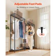 Clothing Garment Rack, Heavy Duty Closet Wardrobe, 7 Adjustable Tiers Clothes Racks With Steel Frame, 850 Lbs Load Capacity Clothes Rack With 4 Hanging Rods For Bedroom, Clothing Store, Hallway - Black - View 6