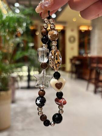 Football Heart Star Keychain, Mixed Style Keychain, Sports Themed Creative