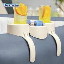 Bestway 60306 1PC Summer Pool And Winter Spa Dual Purpose Cup Holder Cup Tray Outdoor Hot Tub And Spa Accessory Portable Inflatable Spa Beverage Tray - White - View 3