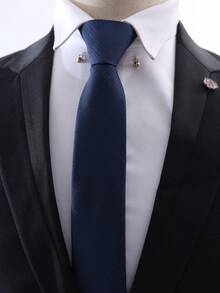 1 件高端男士拉链式领带，条纹商务正装领带，适合商务聚会、工作服、日常穿着婚礼配饰男士领带 - 多色 - 查看 20