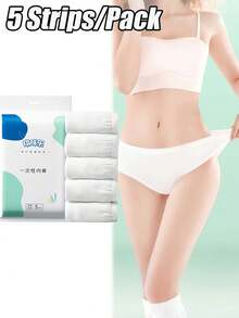 5 قطع/عبوة من السراويل القصيرة القابلة للتخلص منها للنساء، سراويل داخلية قابلة للتخلص منها للسفر، وسراويل داخلية معقمة، عبوة دعم مزدوجة للنساء، سراويل داخلية ذات راحة بارد، سراويل داخلية كاملة التغطية، مناسبة جدًا للسفر اليومي والرحلات العمل والأنشطة الخارجية والاستخدام اليومي (الألوان ترسل عشوائيًا) - متعدد الألوان - مشاهدة 2