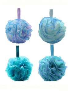 沐浴球、男女通用去角质海绵、沐浴配件去角质海绵套装，包含沐浴球、丝瓜络海绵、沐浴海绵和柔软网状沐浴球。男女通用浴室用品，适合作为节日礼物、生日礼物、情人节礼物和新年礼物送给朋友。