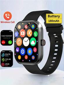 Reloj inteligente con pantalla HD, equipado con pantalla curva de color LED de alta definición, compatible con varios idiomas, pantalla táctil completa, reproductor de música, función de llamada, notificación de mensajes - Multicolor - Ver 17