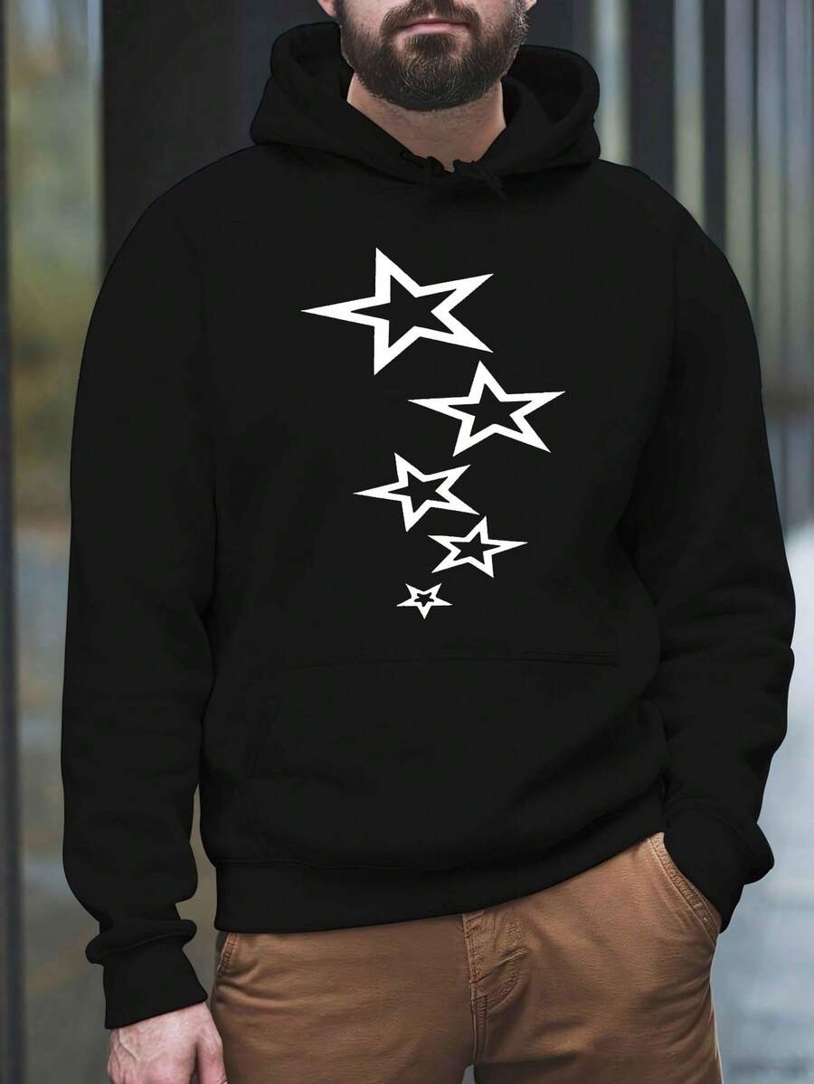 Bluzy z kapturem męskie - Czarne - Zobacz 1