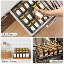 24pcs Spice Jars With Label Pack (24x Bamboo Lid Glass Jar). Small 5oz Spice Storage Bottles. - 24pcs - 查看 5