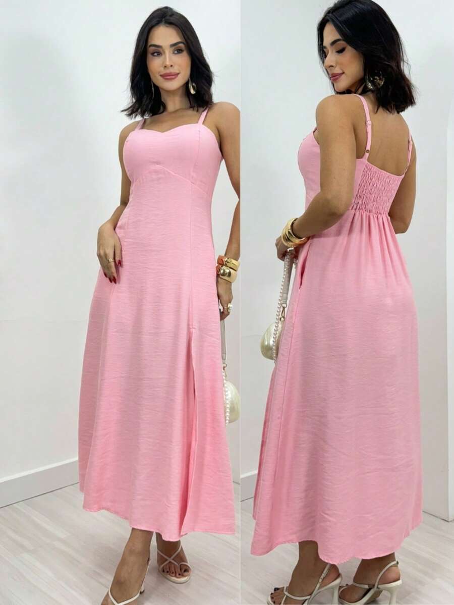 Women's Long Dress For Summer Weddings - 淺粉色 - 查看 1