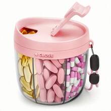 Hộp đựng thuốc di động 7 ngày, hộp đựng vitamin dung tích lớn, nhiều màu sắc để lựa chọn, thiết kế miệng rộng, tiện lợi cho việc uống thuốc. - Nhiều màu - Xem 4