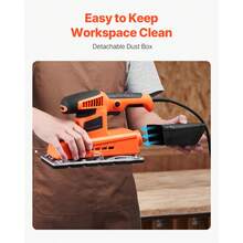 Sheet Sander, 1/2 Sheet 2.5A Electric Sander For Woodworking, Max. 12000RPM Variable Speed Sheet Finishing Sander With Sandpaper And Dust Box For Wood Polishing Sanding - 1/2 Sheet 2.5A, 12000RPM - View 6
