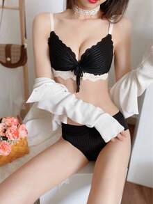 Women Bra And Panty Sets - 黑色的 - 查看 15