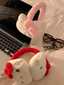 Sanrio 1 件可爱卡通纯色 Hello Kitty 毛绒耳罩，休闲户外自行车保暖耳罩，厚毛耳套，适合秋冬季 - 彩色 - 查看 10