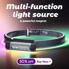 1pc New 3-Light Source LED Headlamp With Magnet, Mini Flashlight, USB Rechargeable, Multi-Function Pen Light, Cap Clip Light
