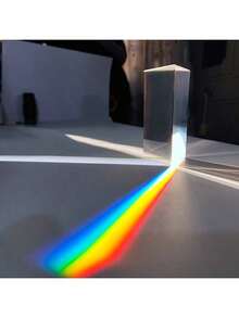 1个棱镜玻璃反射光谱仪,物理科学棱镜玻璃反射色谱仪,物理教学用棱镜,可用作礼物、爱好、学校教学、拍摄道具和摄影,用三角棱镜彩虹水晶实验揭开光的奥秘,光学折射棱镜衍射棱镜K9三角棒摄影道具,光学物理教学实验器材棱镜 - 白色 - 查看 6