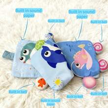 1pc Cartoon 3D Cloth Book Handheld Toy, With Built-In Sound Paper Box & Bells, Cute Animal Shaped 3D Bells Cloth Book Early Education Toy, Suitable As Newborn Baby Gift