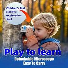 Portable STEM Microscope Toy For Kids(6+) - Ergonomic Grip & Clear Lens, Science Experiment Tool, Ideal Birthday/Christmas/Halloween Gift - Multicolor - View 8