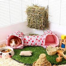 仓鼠隧道床洞穴 保暖透气藏身处 小型动物隧道躲藏玩具 适用于小鼠和蜜袋鼯