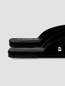 ADAMUMU New Women's High-Fashion Comfortable Sequin Flat Sandals Mules, Cute For Daily Wear, Holiday And Spring - Black - View 8