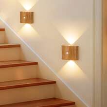 LED Bewegungsmelder Nachtlicht, Induktionslampe, LED Wandleuchte, USB aufladbar und mit 1200mAh Batterie betrieben, Büro Innenbeleuchtung, einfache Installation für Zuhause Dekoration (Schlafzimmer/Badezimmer/Küche/Flur) Stimmungslicht