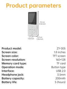 1 Pc MP3/MP4 Portable Sports Music Player 1.8-Inch Screen With 4G Memory Card And 3.5MM Earphones