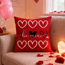 Fundas de almohada para San Valentín, románticas, con forma de corazón, camión y letra, para sofá, cama. - Burdeos - Ver 2