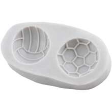 运动球硅胶模具 足球 排球 翻糖糖果 巧克力模具 蛋糕装饰 纸杯蛋糕装饰 翻糖巧克力 糖膏 聚合物粘土模具 - 灰色 - 查看 4