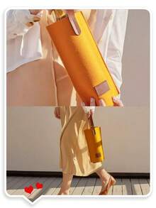 1pc Red Wine & Champagne Gift Bag, Felt Material High-End Single Bottle Red Wine Holiday Gift Packaging Bag, Thick Felt Red Wine Bag