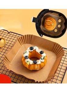 100pcs Air Fryer Liners, Non-Stick Paper For Baking, Roasting And Microwave - Easy To Clean, Single Layer Paper For Healthier Cooking - Baking Parchment Paper