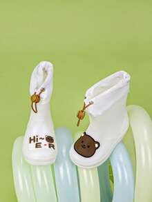 1 Pair Kids Crocodile Cartoon Rain Boots, Anti-Slip Durable Rain Shoes, For Boys & Girls, Suitable For Rainy Days, Outdoor And School - White - View 9