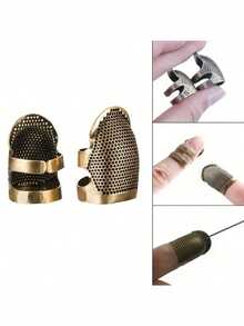 顶针【强烈推荐】耐用复古缝纫顶针 - 舒适贴合，金属指套，适合绗缝和刺绣，保护您的手指。 - 彩色 - 查看 9